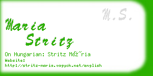 maria stritz business card